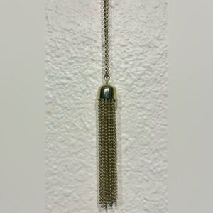 Liz Claiborne Long Gold Tone Tassel Pendant Necklace